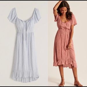 Blue A&F Short Sleeve Midi Dress